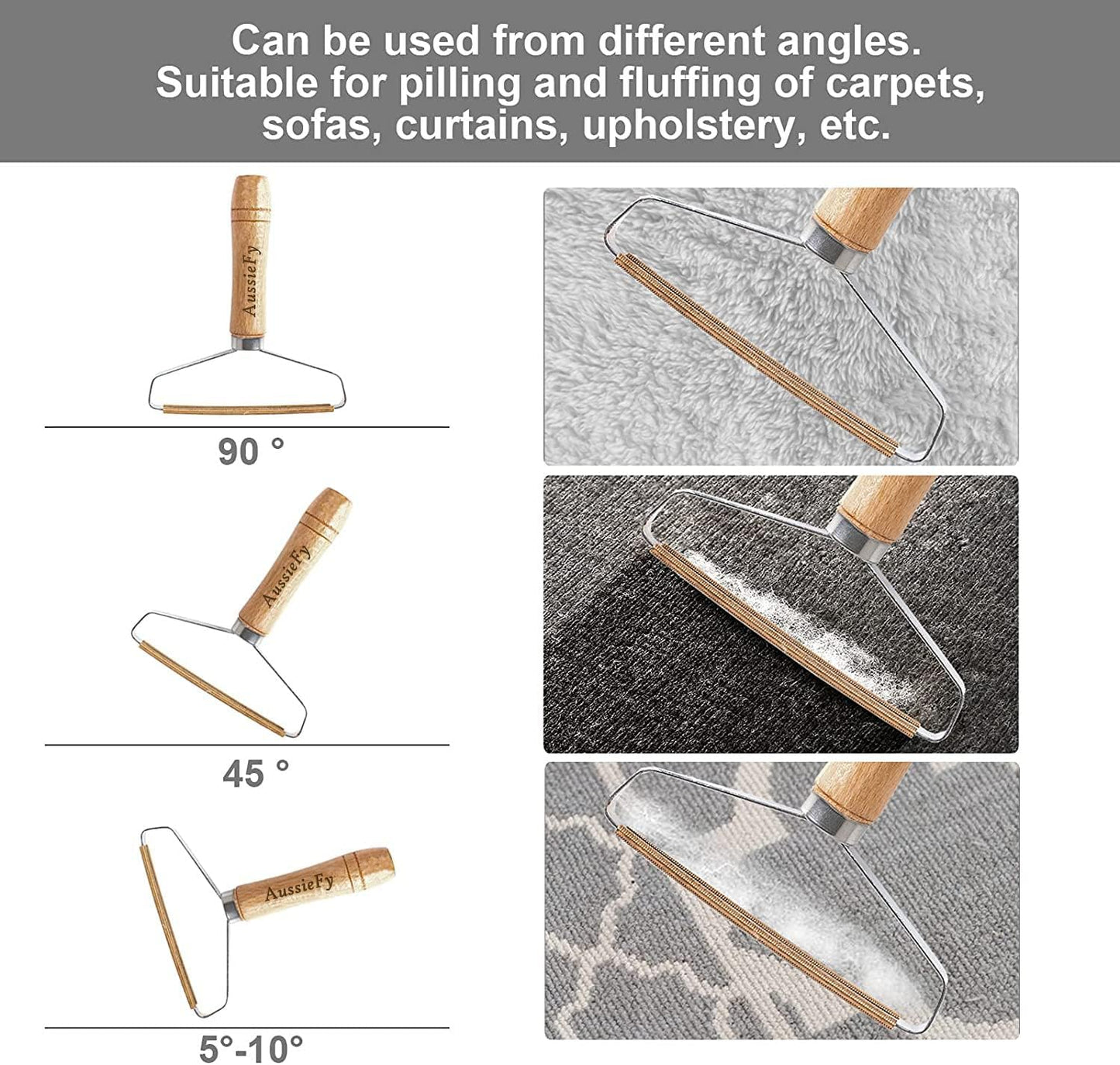 6 in 1 Pet Hair Remover Broom, 8PCS Retractable Pet Hair Broom Carpet Brush