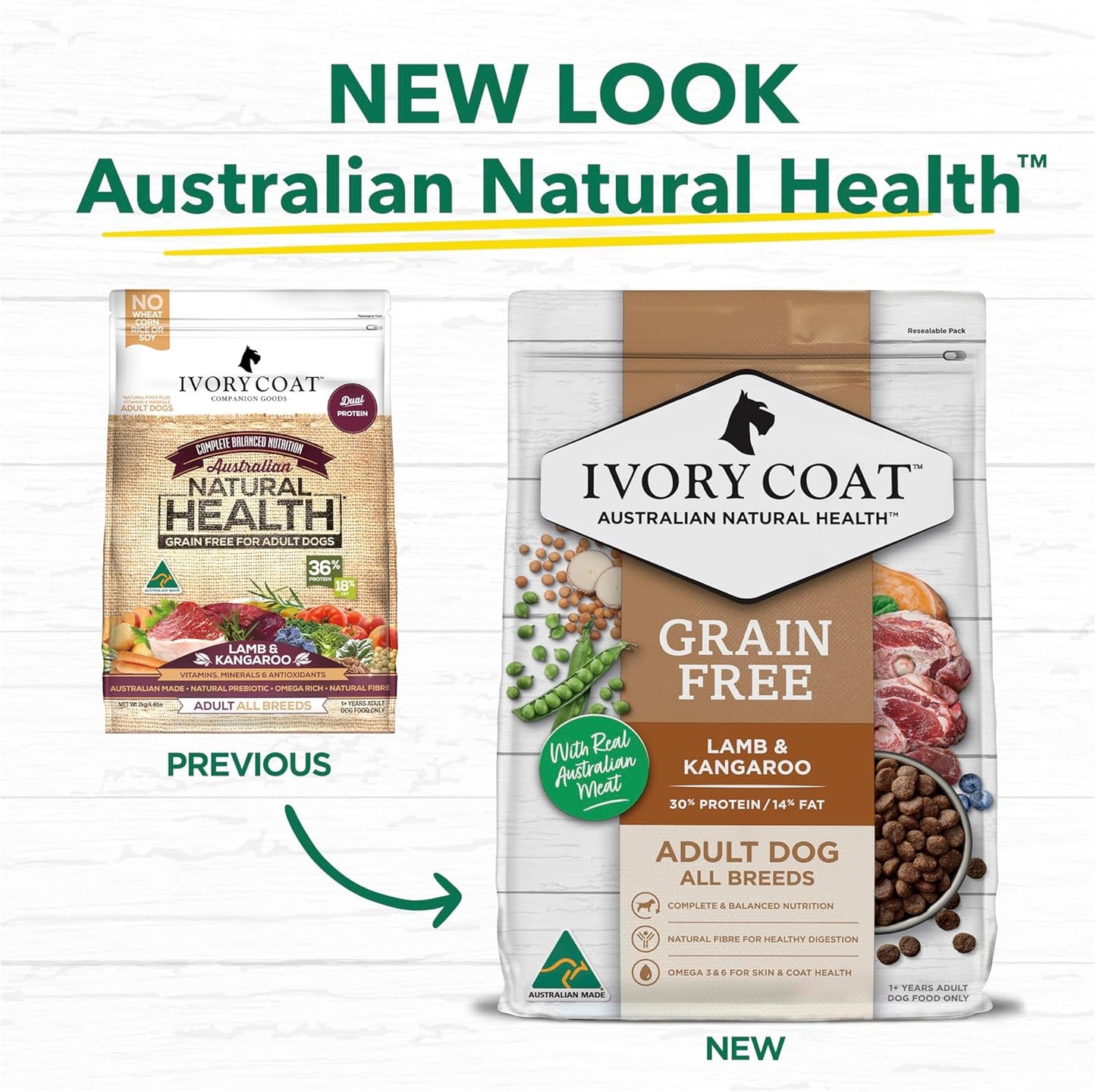 Ivory Coat 17024 Adult and Senior Lamb & Kangaroo Grain Free Dog Food (13kg + 2kg Free, 15kg)