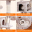 Heybly 110cm Cat Tree with Toy, Cat Tower for Indoor Cats, Cat Play Tower with Padded Plush Perch,Mushroom