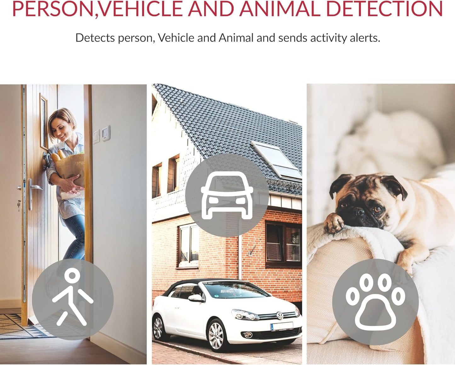 YI 2K 3MP Home Security Camera, Indoor Camera with Person, Vehicle, Animal Detection with Alexa