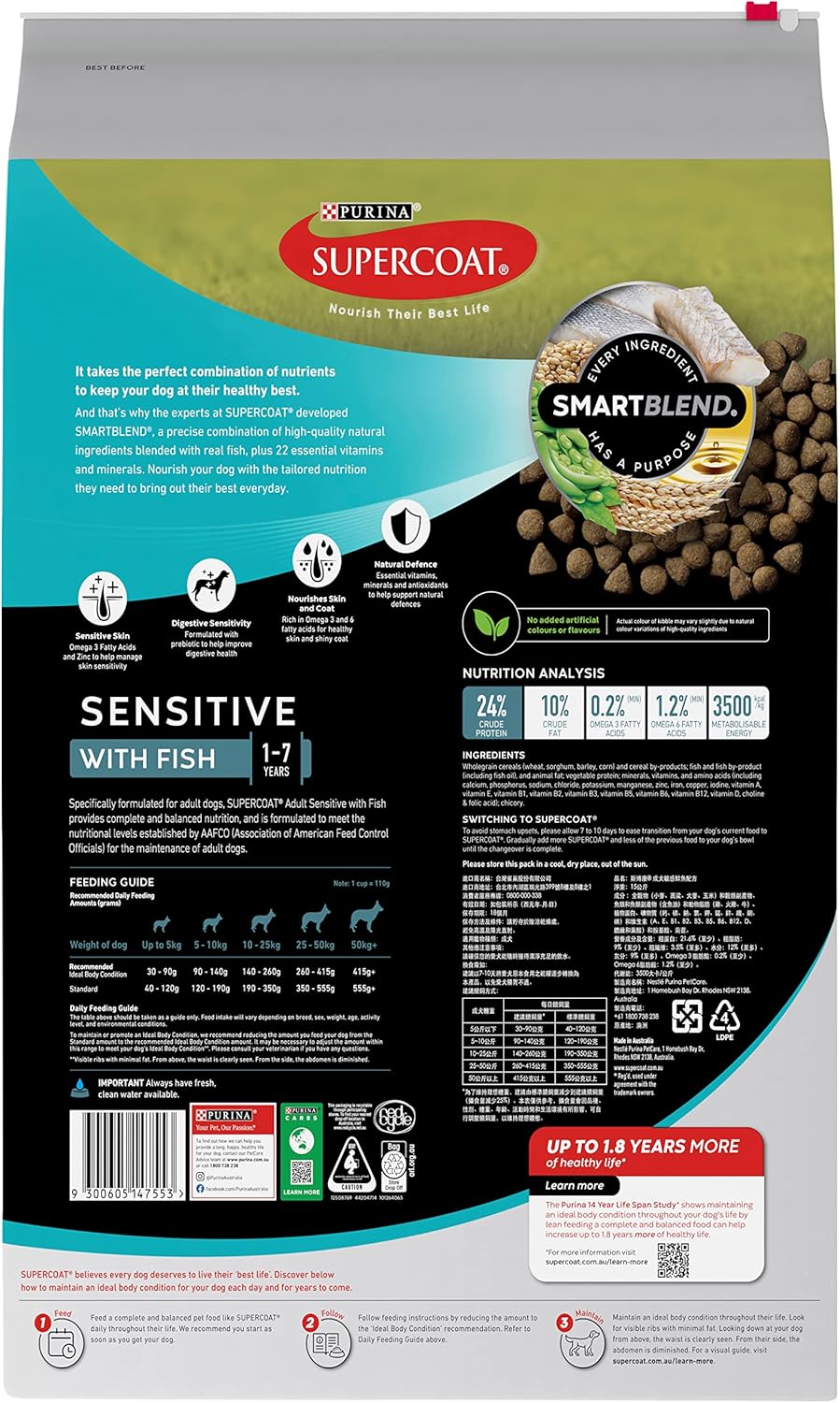 SMARTBLEND Adult Dry Dog Food Fish 15kg