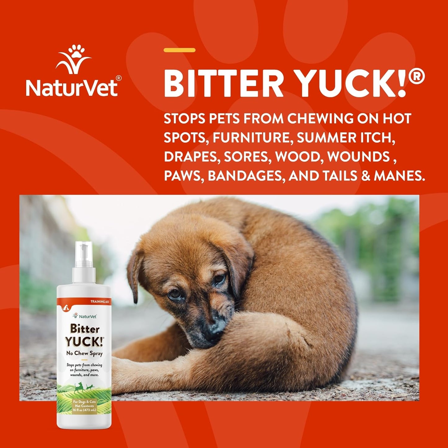 NaturVet Bitter Yuck No Chew Spray, 480 ml