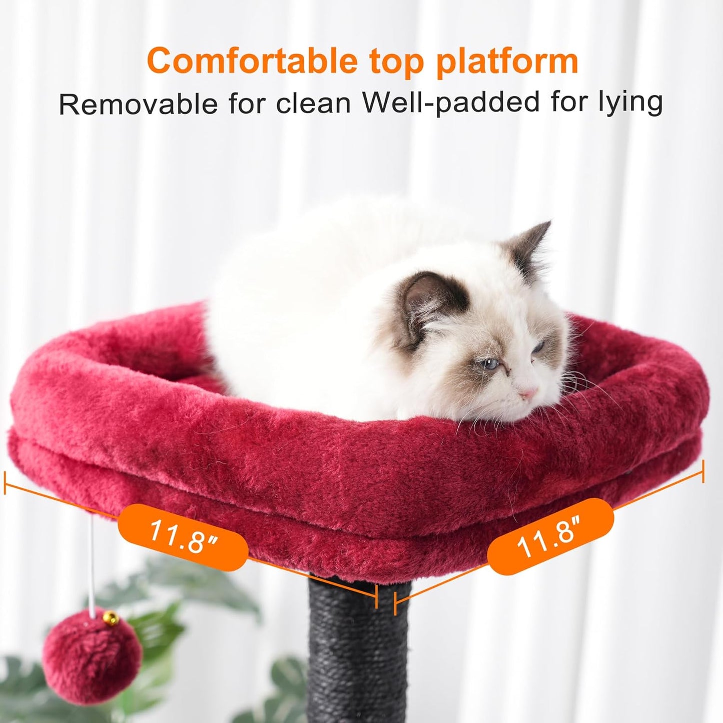 Heybly Cat Tree with Toy, Cat Tower condo for Indoor Cats