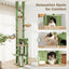 PAWZ Road Cactus Cat Tree Floor to Ceiling Tower with Adjustable Height(216-285cm), 7 Tiers Climbing Activity Center Cozy Hammocks, 5 Platforms and Scratching Posts for Indoor Cats, Green