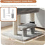 Heybly Cat Scratching Post with Grooming Brush & Gentle Step, HSP001SW | Light Gray