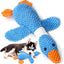 Vitscan Upgraded Goose Indestructible Dog Toys for Aggressive Chewers,Crinkle Squeaky Plush Dog Puppy Chew Toys for Teething, Duck