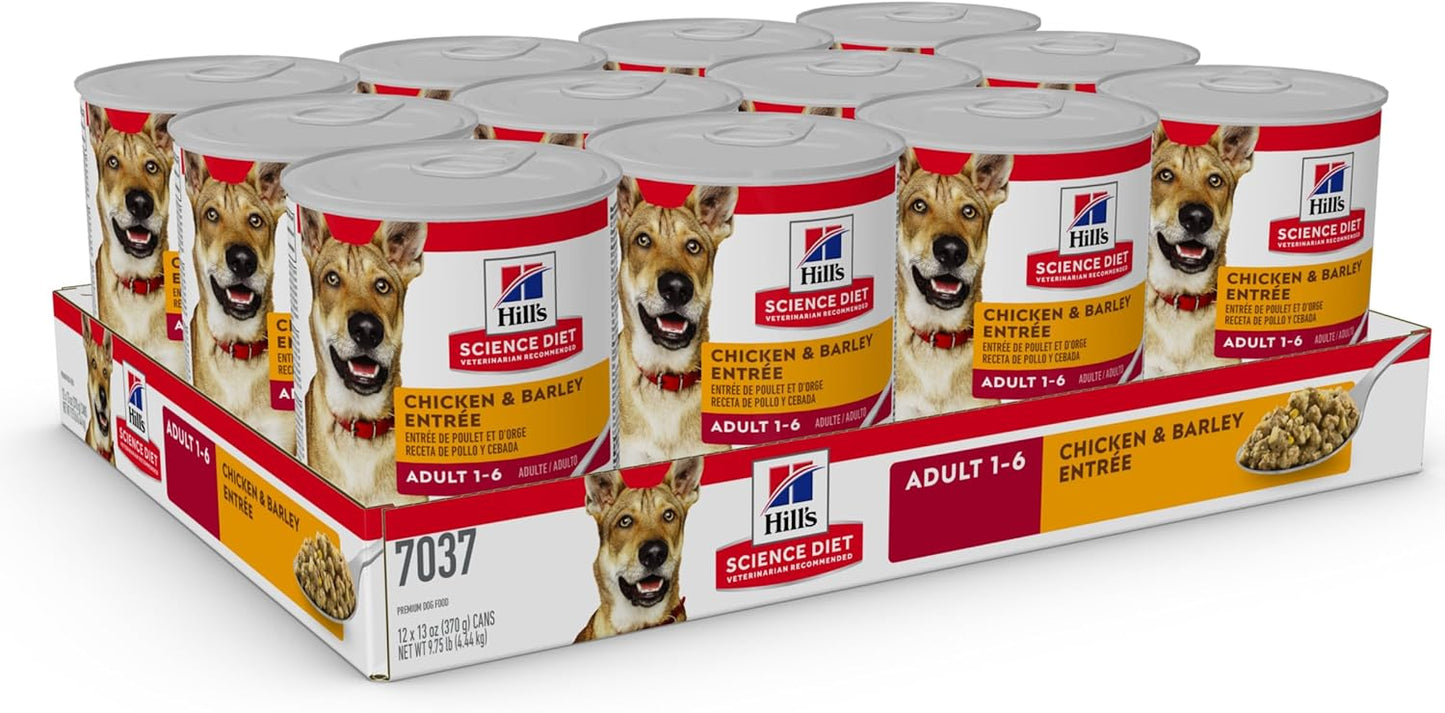 Hill's Science Diet Adult Chicken & Barley Entrée Canned Dog Food 370g x 12