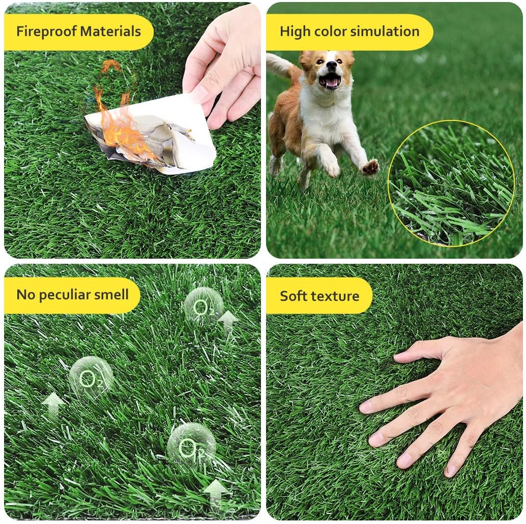 Dog Grass Pad, 2-Pack Portable Grass Pee Pads for Dogs (14inx18in)