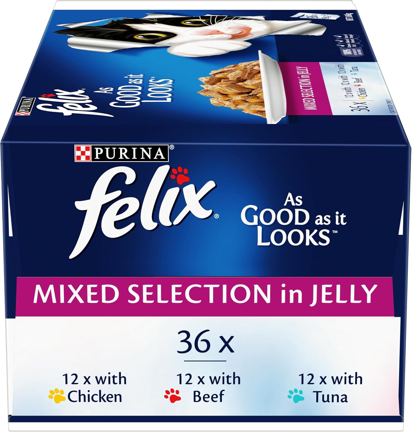 FELIX As Good As It Looks Adult Wet Cat Food Mixed Selection in Jelly 36x85g