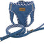 Premium Denim Dog Harness and Leash Set (Baby Blue, S)