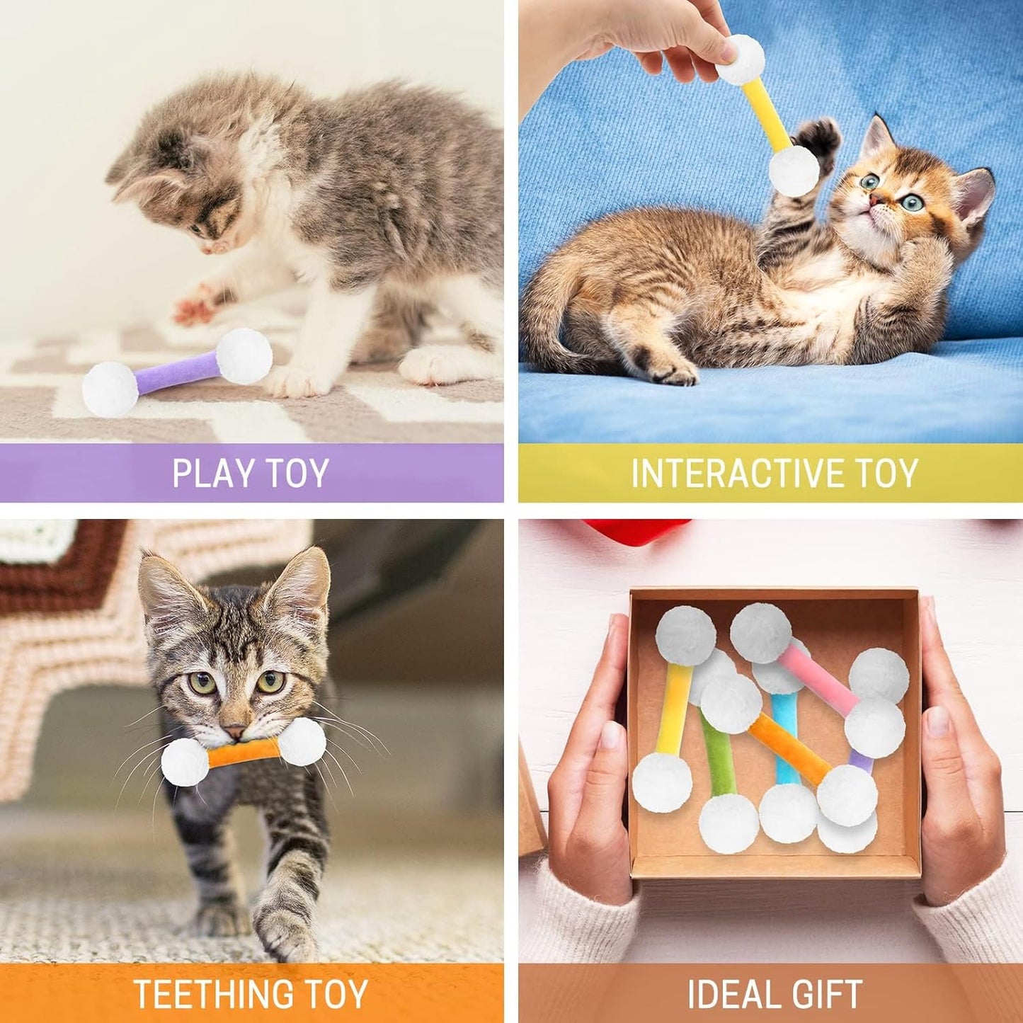 CiyvoLyeen Swabs Catnip Toys Set of 6 Soft Plush Kicker Toys
