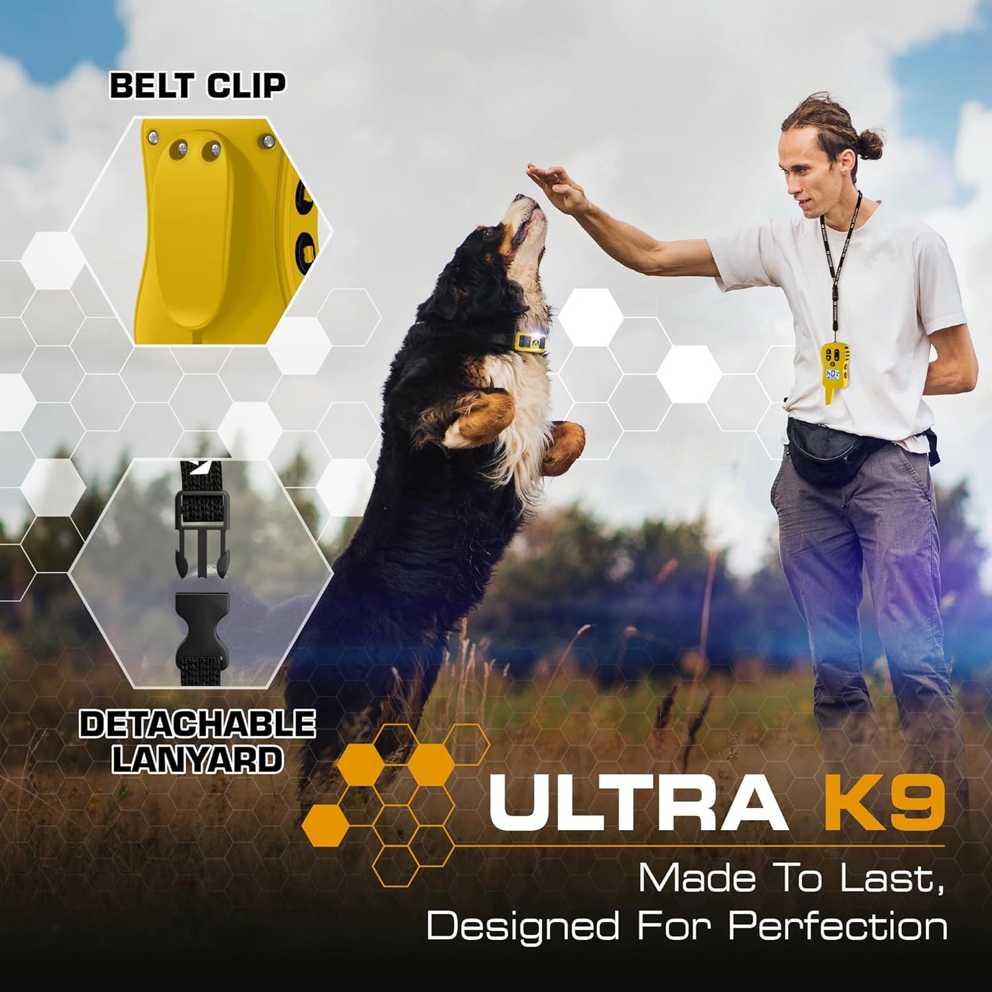 INVIROX Shock Collar for Dogs [Ultra K9] 124 Training Levels, 4 Powerful Modes with Night-Light
