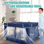 XVISHX 42x42x25.6 Inches Puppy Playpen with Gate, Dog Fence for Indoor & Outdoor, Blue