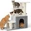 Heybly Cat Scratching Post, Pet Steps for Indoor Cats and Dogs, HSP002SWWH |Light Gray & White