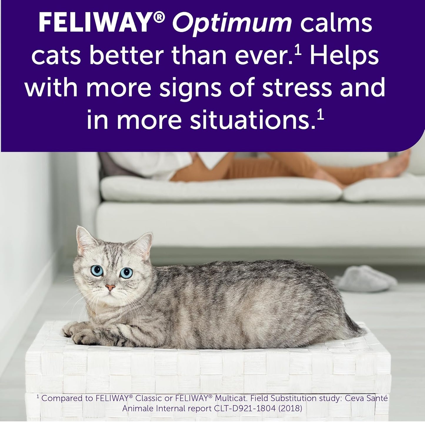FELIWAY® Optimum 30 Day Cat Calming Refill for Pheromone Diffuser, 48ml