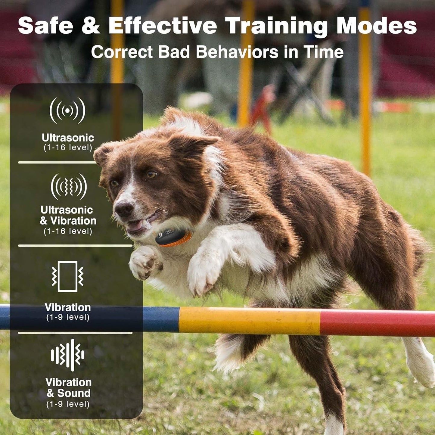 PaiPaitek Vibrating Dog Collar No Shock - 3300ft Dog Training Collar with Remote for 10-120lbs Small Medium Large