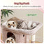 Heybly Cat Tree, 65cm Cat Tower with Spacious Top Perch for Large Cats, Stair-Style Cat House Furniture with Dual-Layer Condos, Sisal Scratching Posts, Cozy Basket & Pompom, Muchroom HCT204SMU