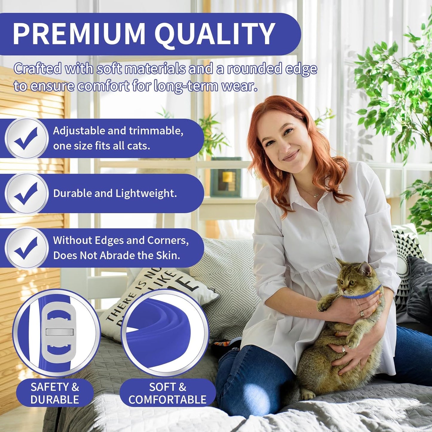 4 Pack Flea Collar for Cats, 32 Months Flea and Tick Prevention for Cats, Waterproof Cat Flea Collar