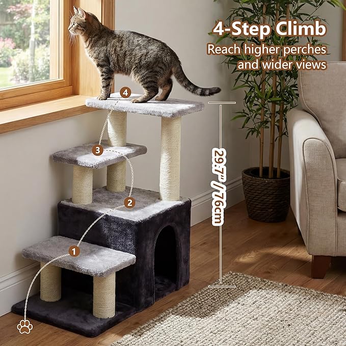 Heybly Cat Scratching Post, Sturdy Pet Stairs & Steps for Indoor Cats and Dogs