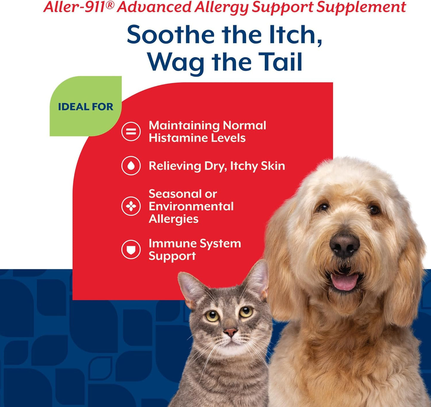 NaturVet ALLER 911 Skin Coat Allergy Aid Powder Omega 3 6 Dog Cat 255g