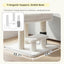 Heybly Cat Scratching Post with Grooming Brush & Gentle Step, HSP001SWH | White