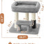 Heybly Cat Scratching Post with Grooming Brush & Gentle Step, HSP001SW | Light Gray