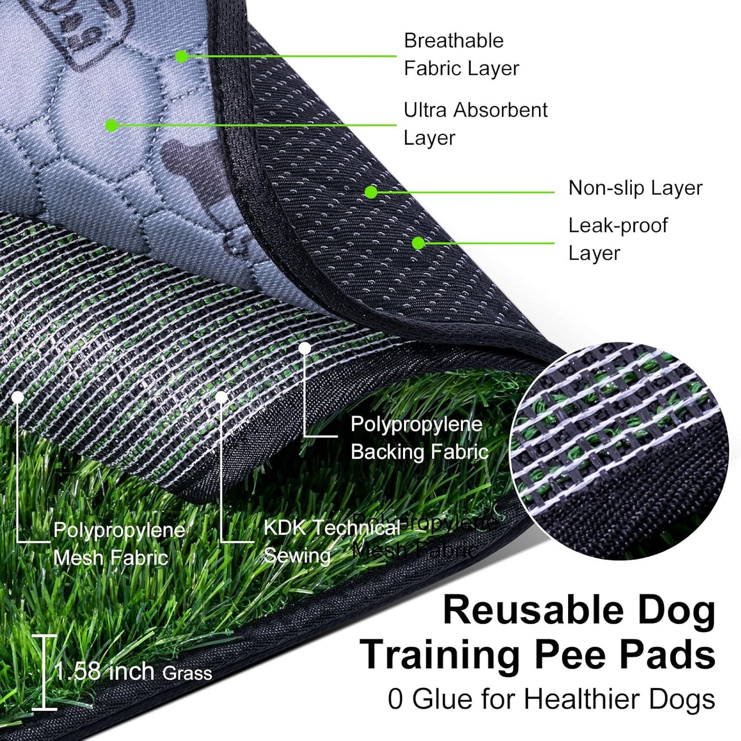 Pee Pads for Dogs with Fake Grass, 27" x 21"