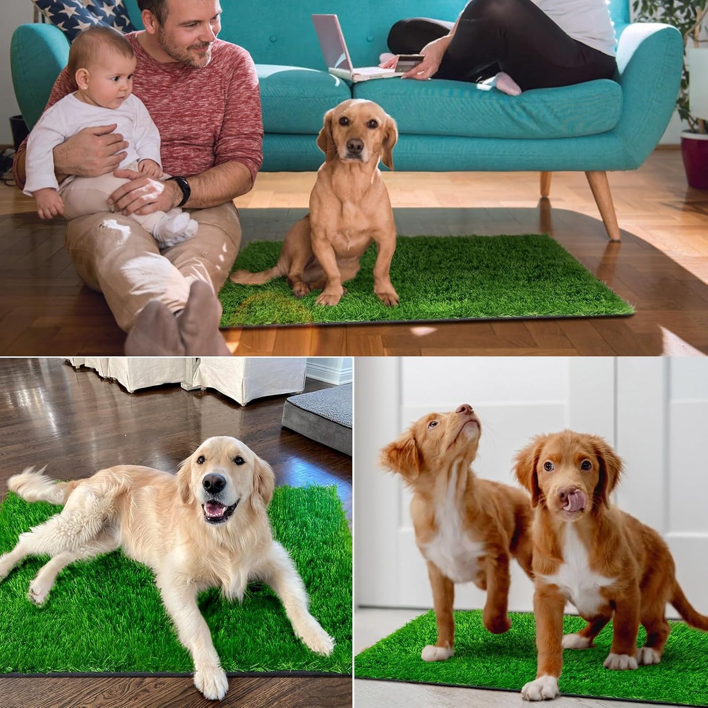 Pee Pads for Dogs with Fake Grass, 27" x 21"