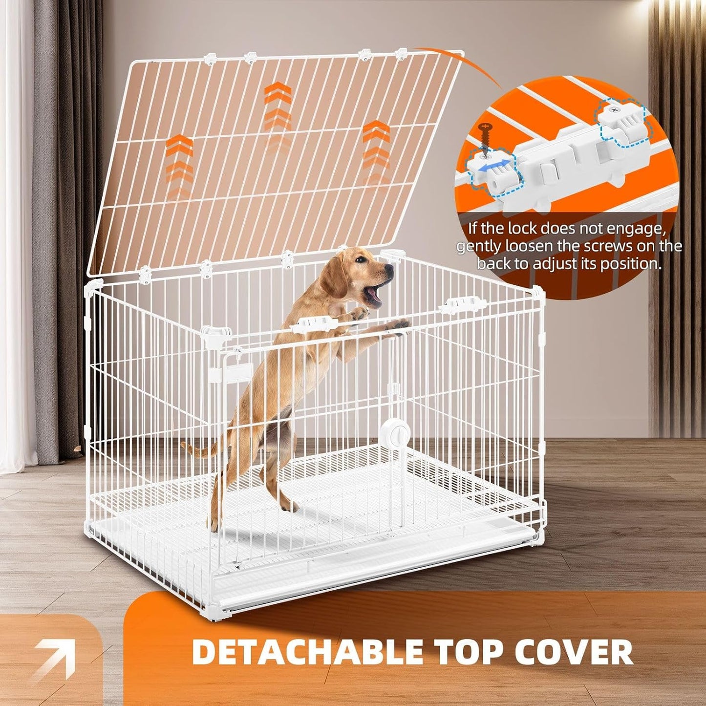 Pet Scene 3in1 Dog Crate 89x64.5x61cm,Dog Kennel Cat Cage Puppy Pen