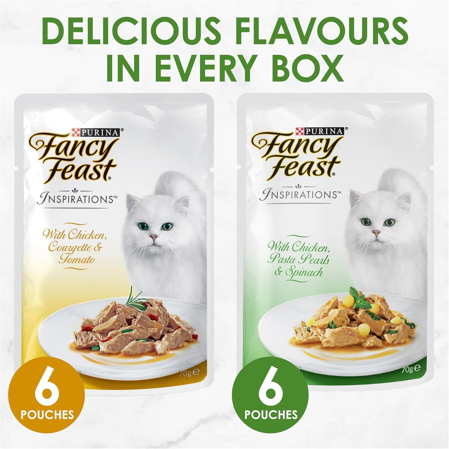 FANCY FEAST Inspirations Adult Wet Cat Food Chicken Variety Pack 24x70g