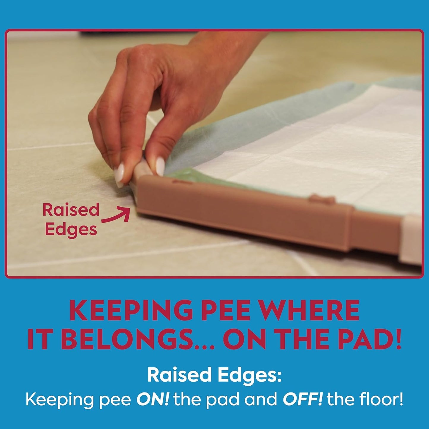 OUT! PetCare Dog Pad Holder Tray, Safe, Effective, Dog Pee Pad Tray- 21x21