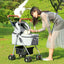 Pet Stroller with 4 Wheels, Foldable Pet Travel Carrier for Medium Small Dogs Cats