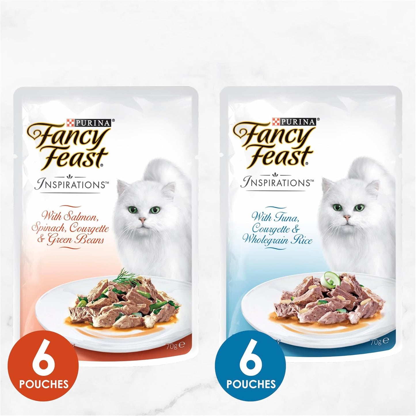 FANCY FEAST Inspirations Adult Wet Cat Food Salmon and Tuna Variety Pack 24x70g
