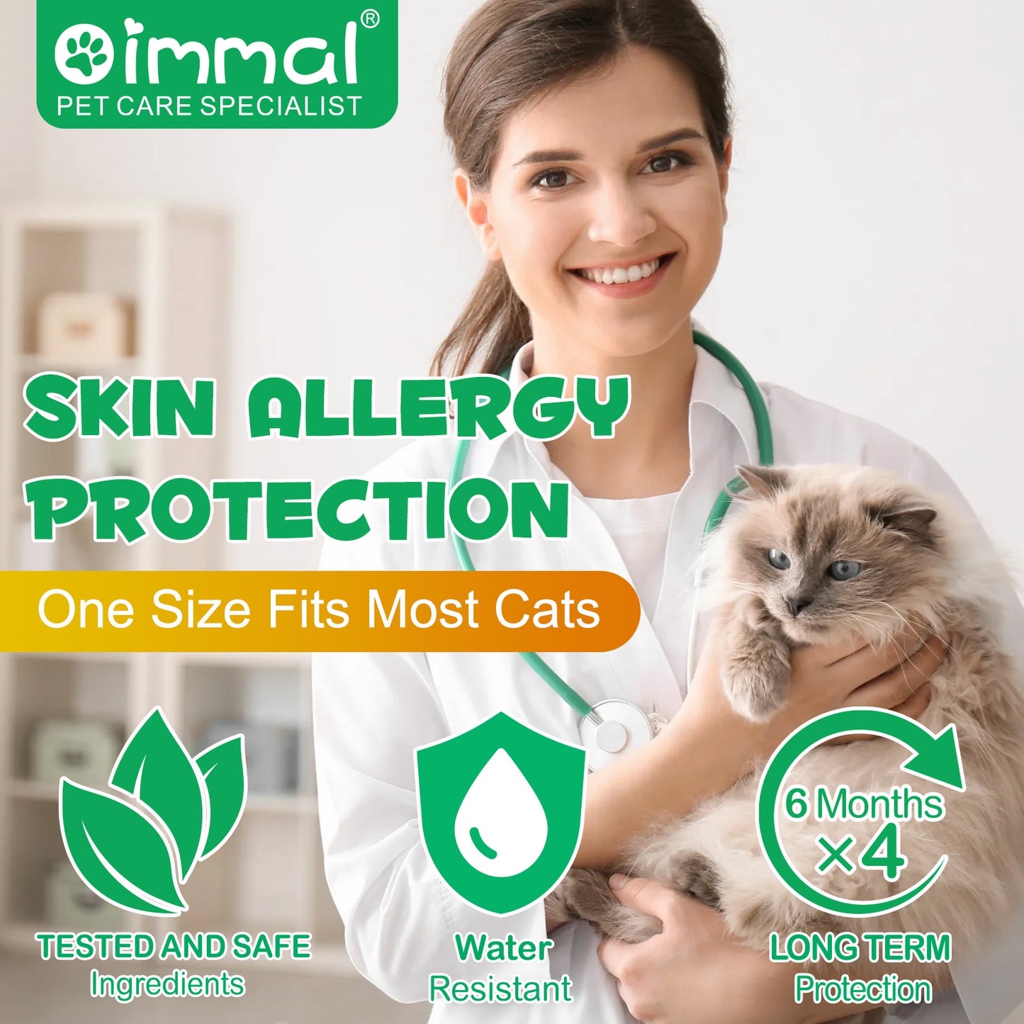 Flea & Tick Collar for Cats – Long-Lasting Protection, Adjustable & Waterproof