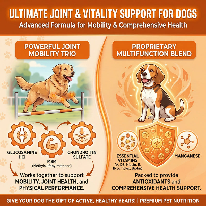 Pet Purely 8 in 1 Dog Multivitamin for hip and joint,immune system,brain health
