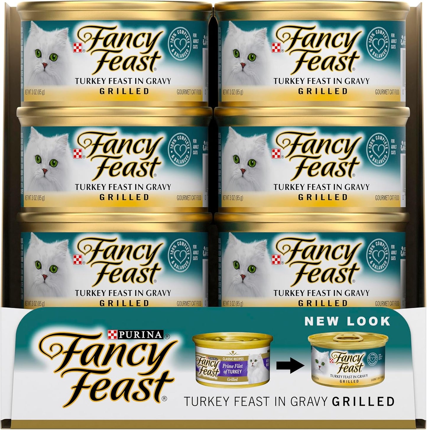 FANCY FEAST Adult Grilled Turkey in Gravy Wet Cat Food 24x85g