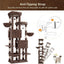 Heybly Tall Cat Tree, 78-inch Multi-Level Cat Tower for Indoor Cats, 2 Widened Plush Perches Cat Condo with Scratching Board and Big Caves, Smoky Gray HCT033G