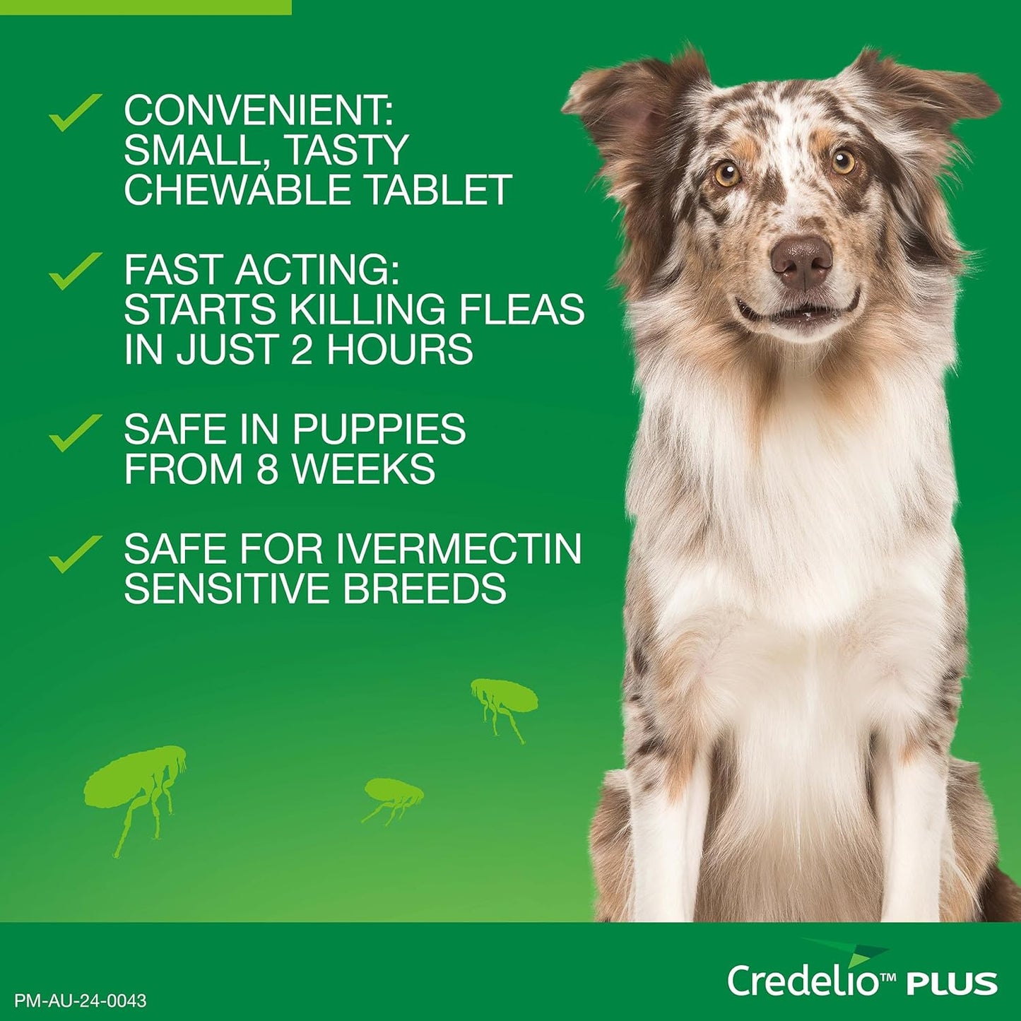 Credelio PLUS Dog Flea and Tick Treatment, Six Pack, Ticks, Fleas, Mites, Heartworm & Worms Parasite Protection, in the Smallest Monthly Chewable Tablet for Dogs > 11 - 22 kg, 6 Pack
