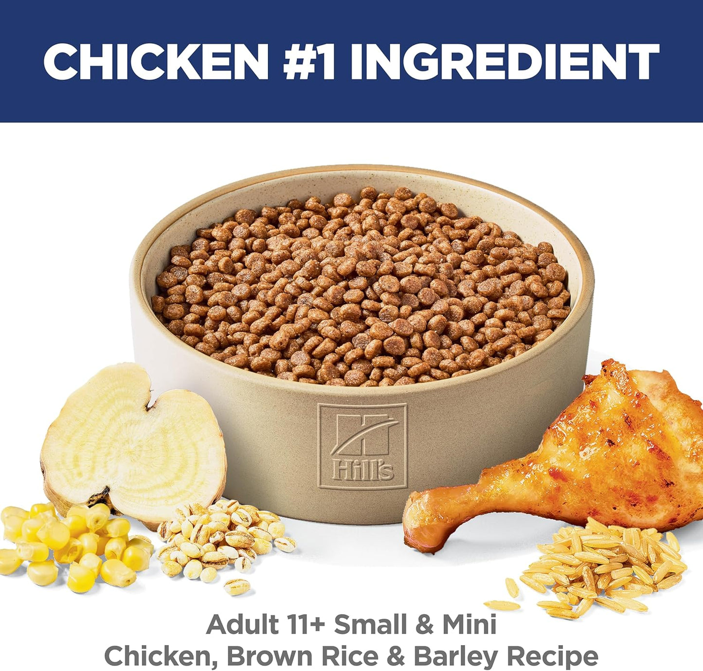 Hill's Science Diet Senior Adult 11+ Small Paws, Chicken Meal, Barley and Brown Rice Recipe, Dry Dog Food for Older Small And Toy Breed Dogs, 2.04kg Bag