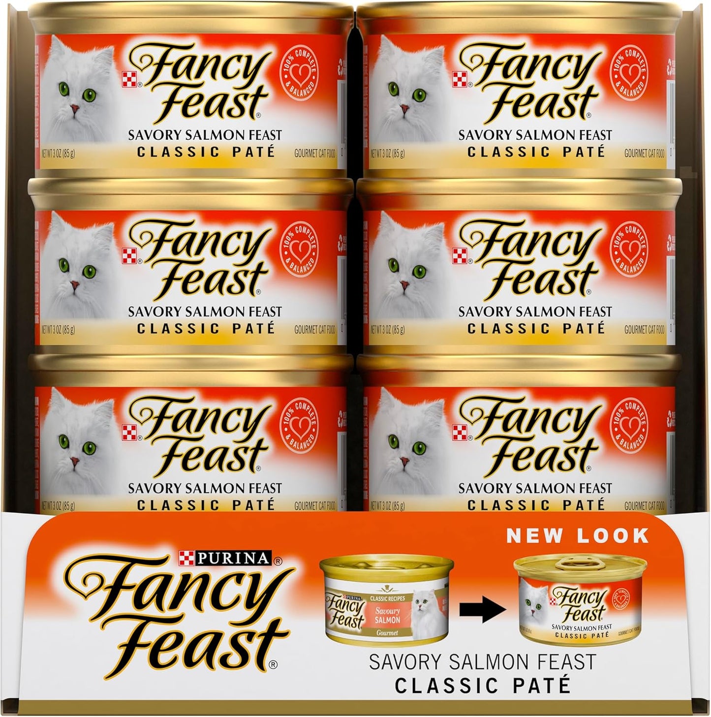 FANCY FEAST Adult Savoury Salmon Pate Wet Cat Food 24x85g