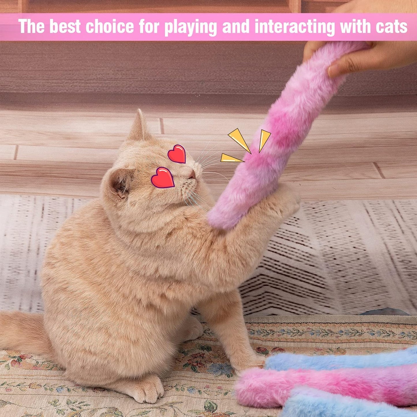 6Pcs Cat Kicker Toys with Sound Paper