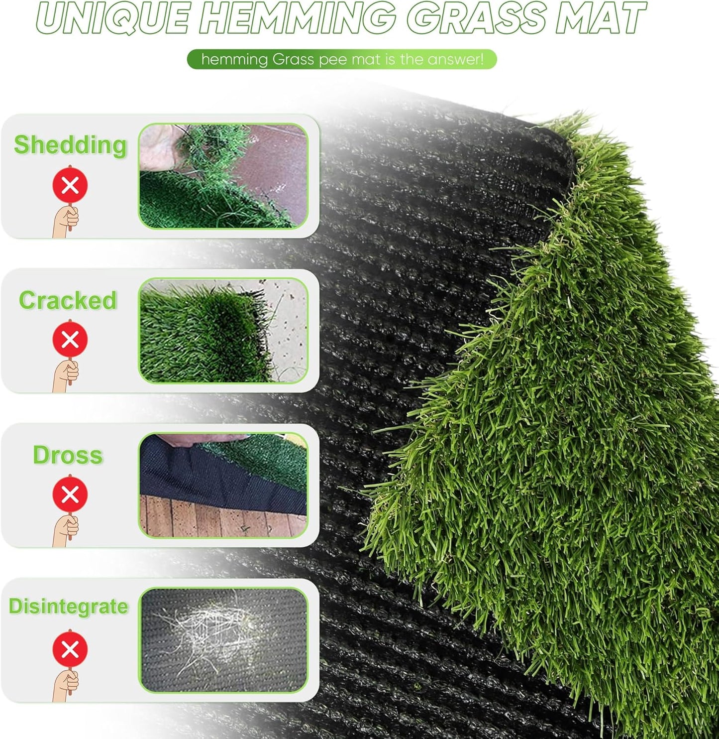Dog Grass Pad with Tray: Reusable Training Pad with 2-Pack Replaceable Artificial Grass 22"x18" Grey