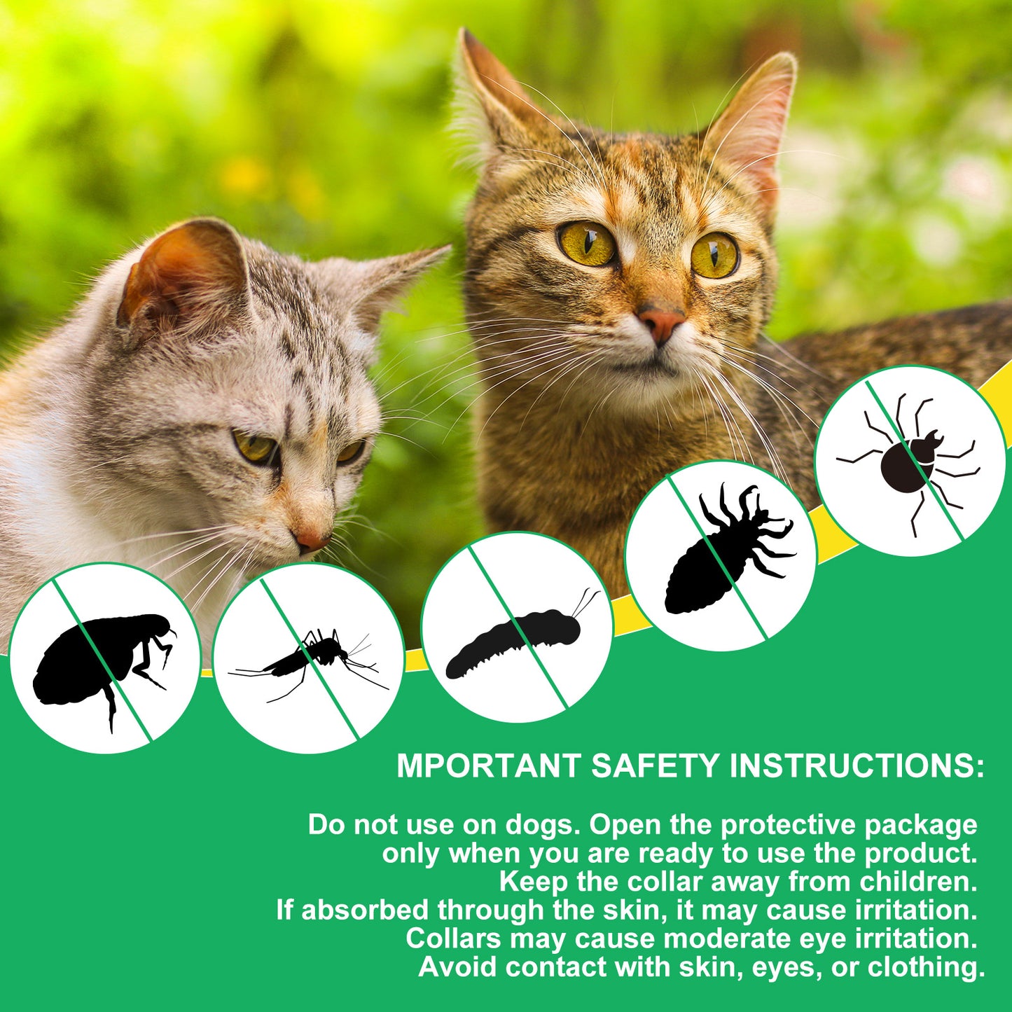 Flea & Tick Collar for Cats – Long-Lasting Protection, Adjustable & Waterproof