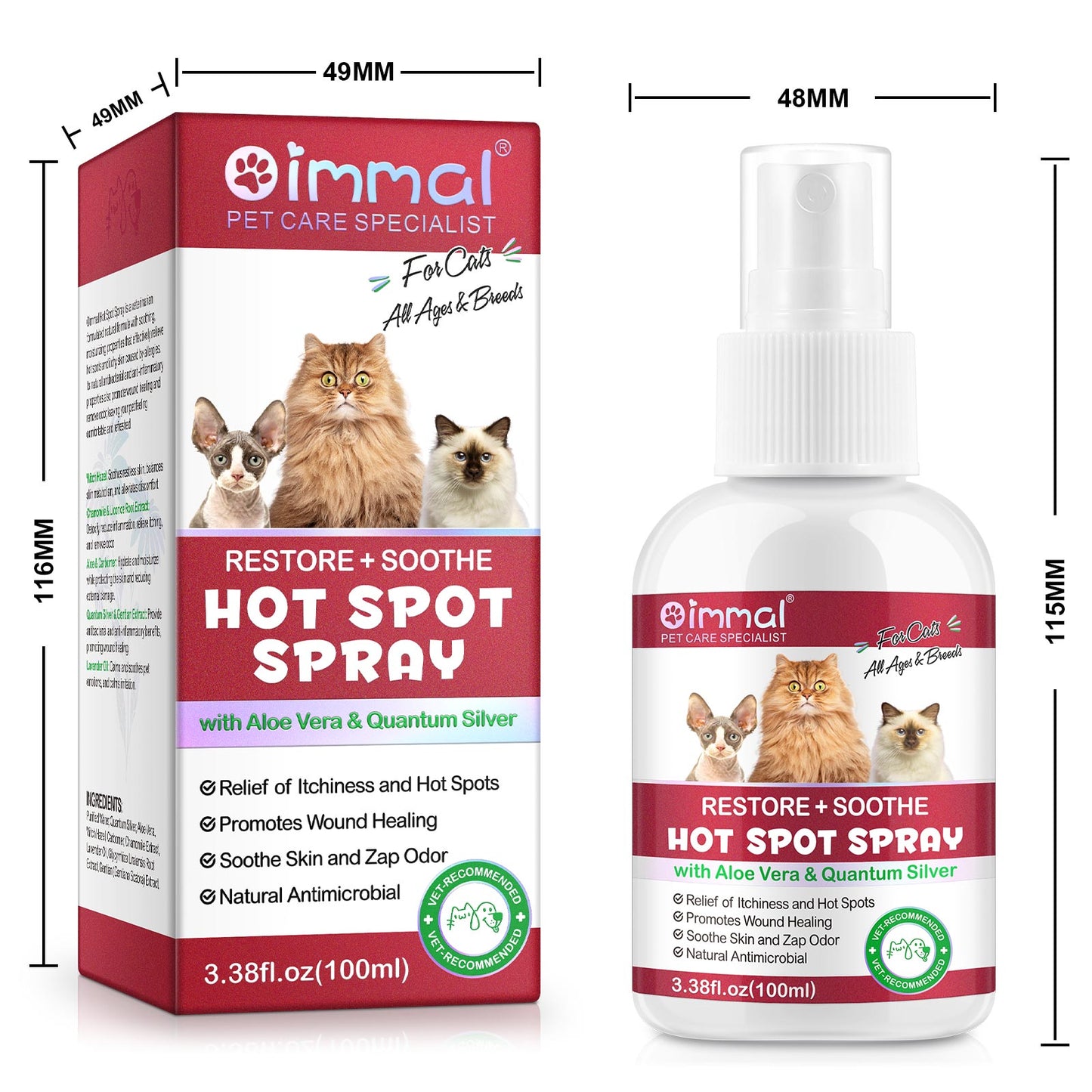 Cat Hot Spot Spray – Itch Relief, Skin Healing & Antimicrobial Care