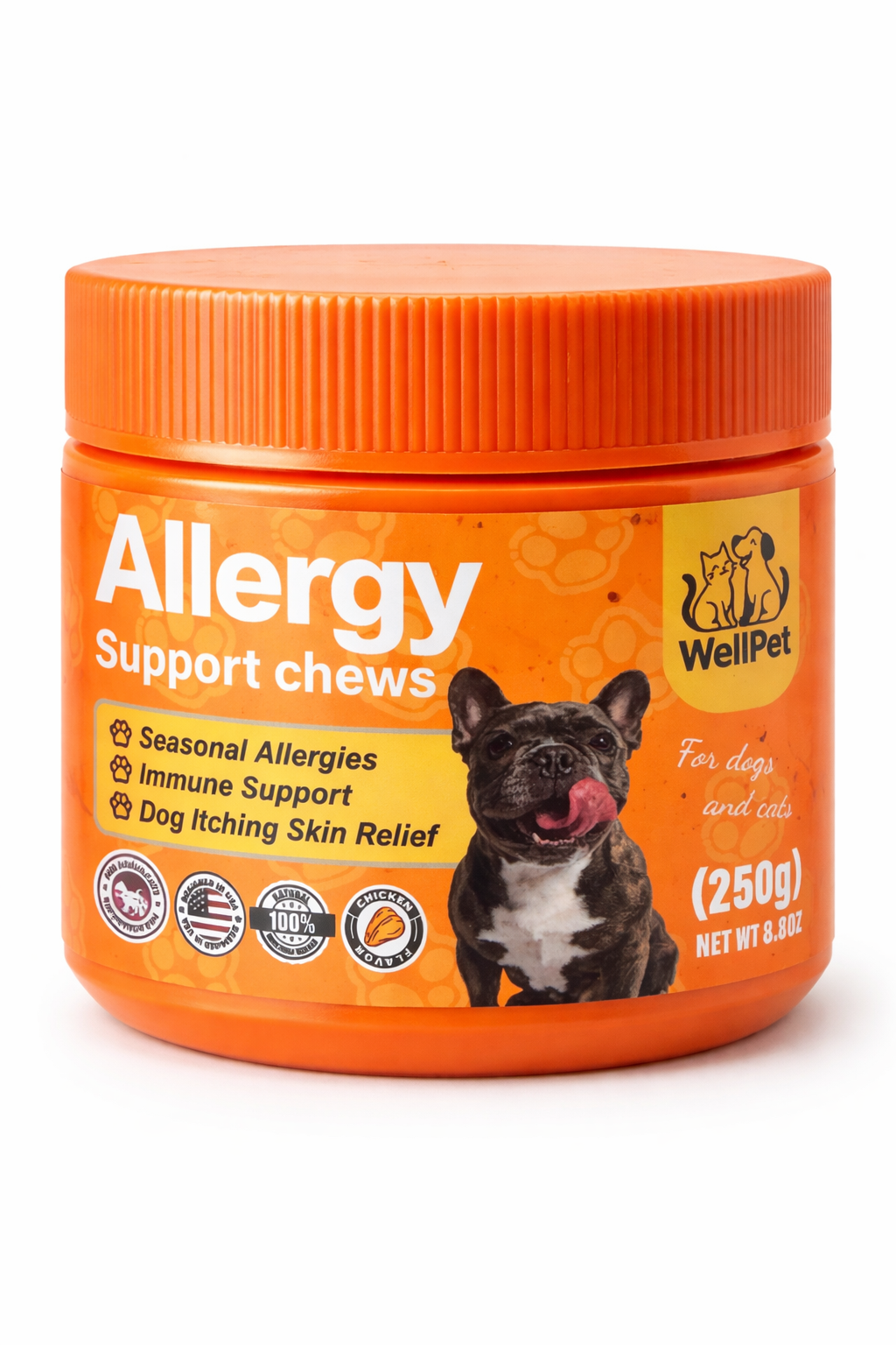 Powerful Allergy Relief Chews for Dogs ,Support Itchy Skin, Boost Immunity 100pc