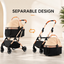 Luxury Detachable Pet Stroller for Small to medium Dogs & Cats – Lightweight Foldable Travel Carrier with Shock-Absorbing Wheels & One-Button Fold
