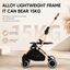 Luxury Detachable Pet Stroller for Small to medium Dogs & Cats – Lightweight Foldable Travel Carrier with Shock-Absorbing Wheels & One-Button Fold