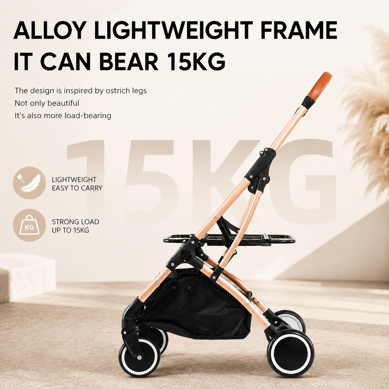 Luxury Detachable Pet Stroller for Small to medium Dogs & Cats – Lightweight Foldable Travel Carrier with Shock-Absorbing Wheels & One-Button Fold