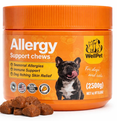 WellPet Allergy Support Chews for Dogs & Cats–Itch Relief, Immune Support,Chicken flavour,100 Chews