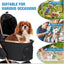Pet Stroller for Small/Medium Dogs & Cats, No-Zip Foldable Dog Stroller with Detachable Carrier, Cup Holder and Storage Basket, One-Click Fold, One-Foot Brake, 37 lbs Capacity, Black